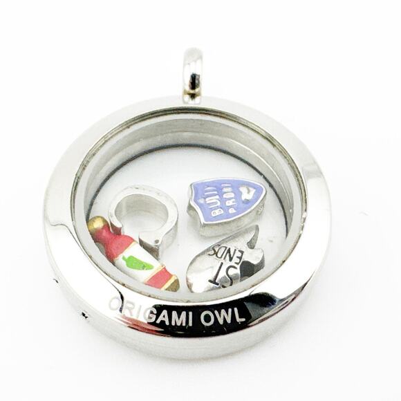 Origami‎ Owl Living Locket Pendant Silver Rhinestone Floating Charms - Picture 6 of 10
